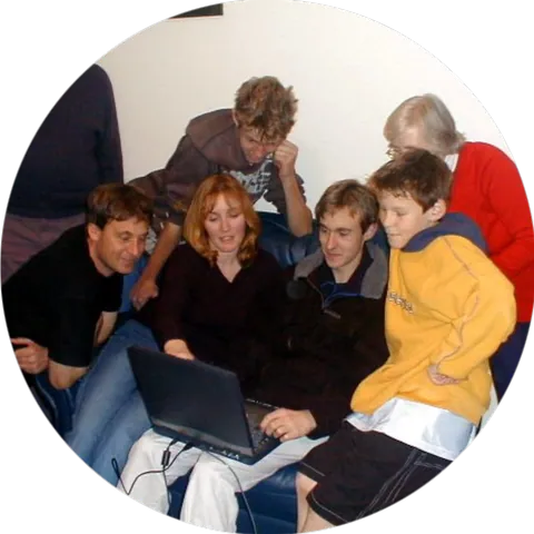 Daniel’s father at home with family